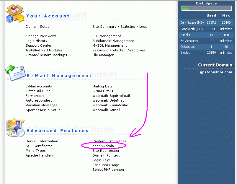 เผลอลบ user admin แล้วเข้าจัดการเว็บไม่ได้ (smf)