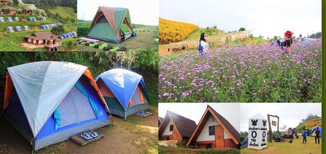 รวมที่พักบริเวณ "ม่อนแจ่มแค้มปิ้ง"