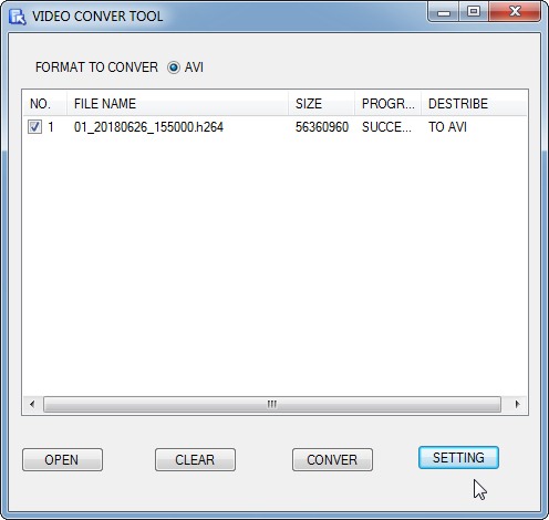 VideoConver โปรแกรมแปลงไฟล์ภาพจากกล้องวงจรปิด จาก H264 เป็น AVI เอาไปเปิดดูด้วยโปแกรมดูหนังตามปกติ